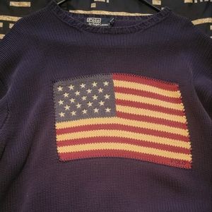 Vintage Ralph Lauren American Flag Knit Pullover